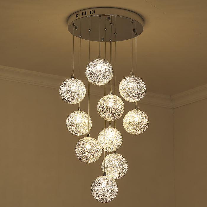 decoramo Modern LED Aluminum Ball Chandelier