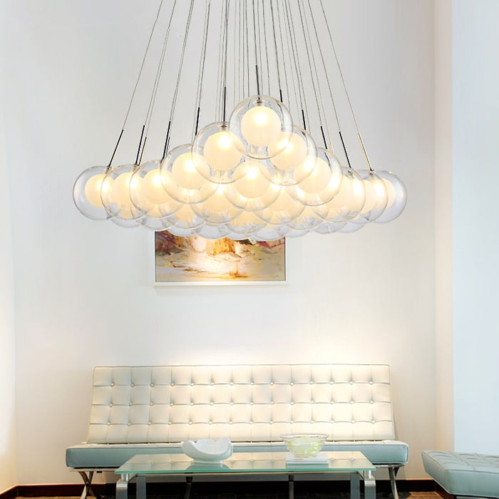 Decoramo Modern LED Glass Ball Hanging Chandelier