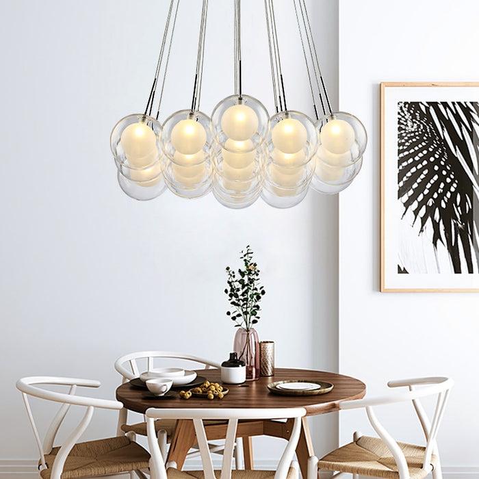 Decoramo Modern LED Glass Ball Hanging Chandelier