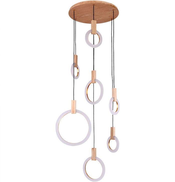 Decoramo Modern LED Wall Stair Ring Chandelier
