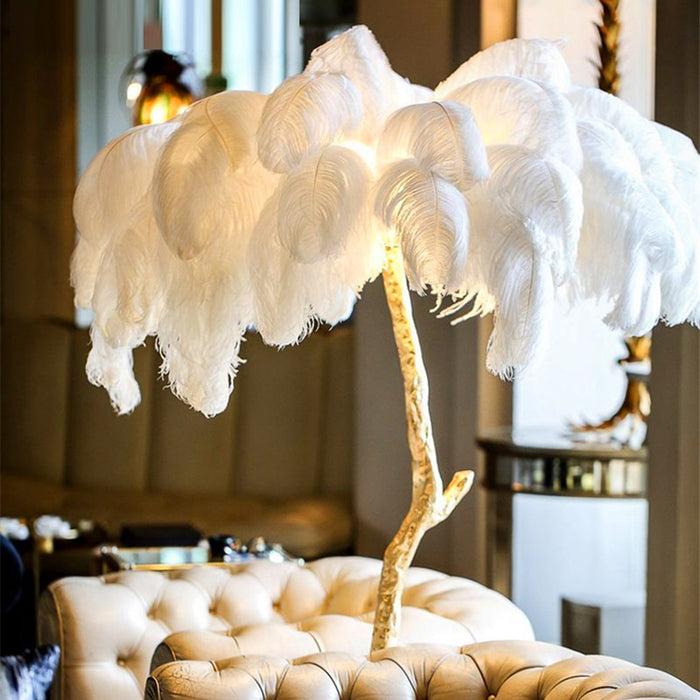 decoramo Modern Luxury Ostrich Feather Lamp