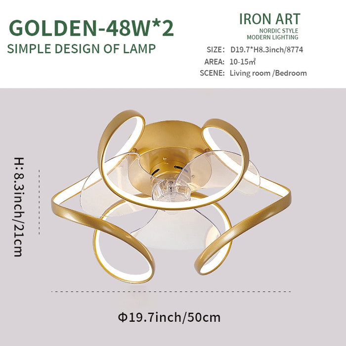 Decoramo Modern Minimalist LED Ceiling Fan Lamp