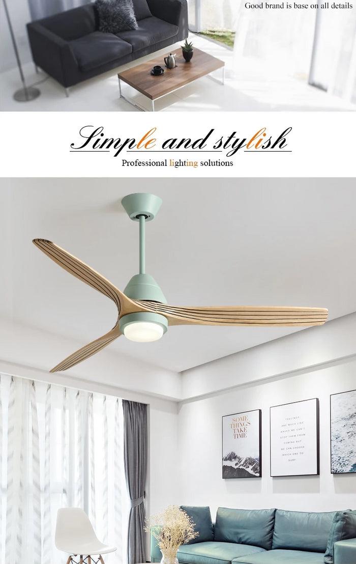 Decoramo Modern Nordic Ceiling Fan With LED Light