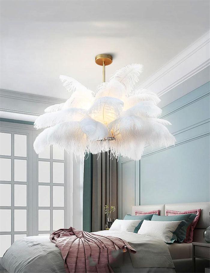 Decoramo Multi-Feather Chandelier Light