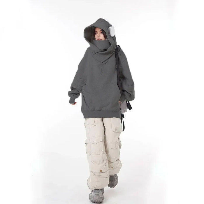 Decoramo NEBUKON Double Neckline Hip Hop Hoodie