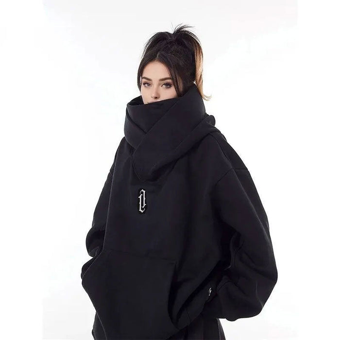 Decoramo NEBUKON Double Neckline Hip Hop Hoodie