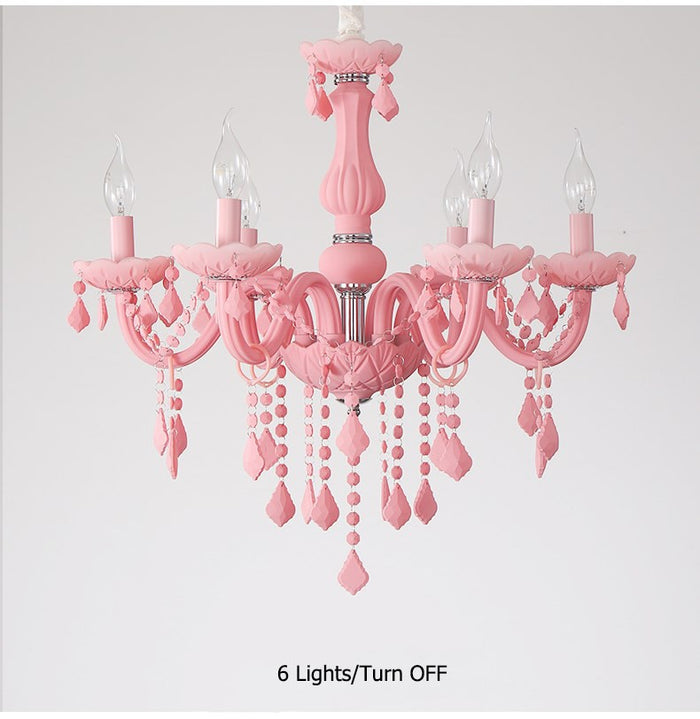 Decoramo Pink Crystal Chandelier