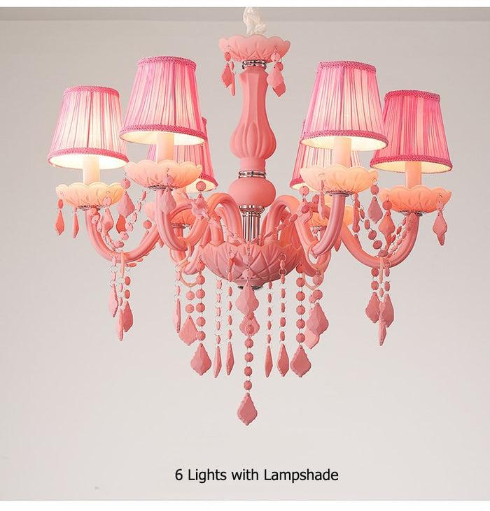 Decoramo Pink Crystal Chandelier