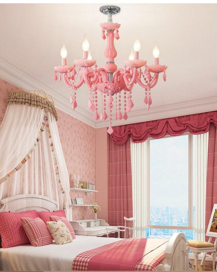 Decoramo Pink Crystal Chandelier