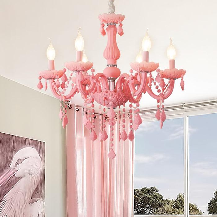 decoramo Pink Crystal Chandelier