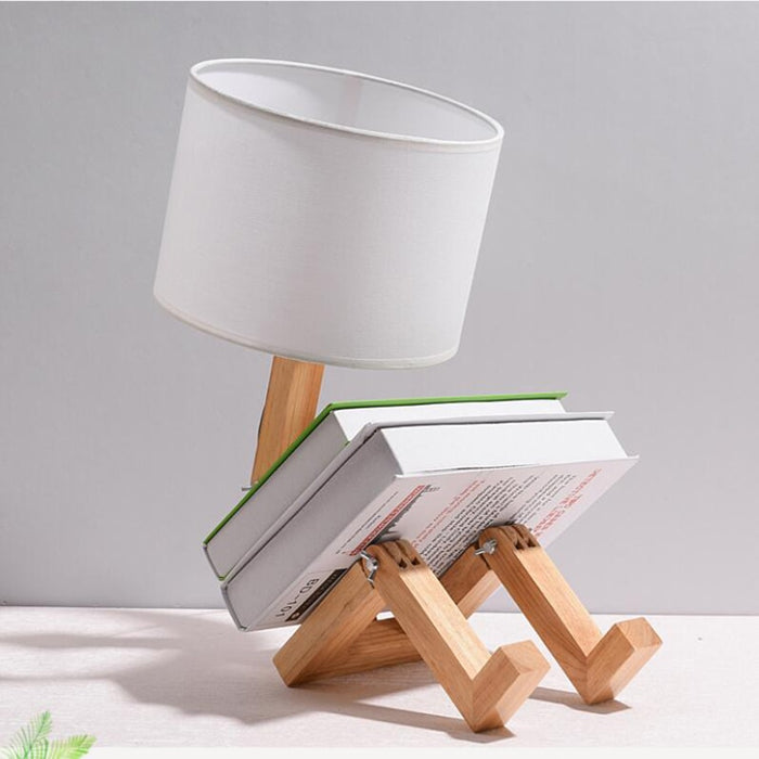 Decoramo Robot Shape Wooden Table Lamp