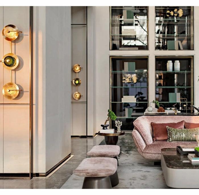 Decoramo Wattle - Circular Modern Art Deco Wall Lamp