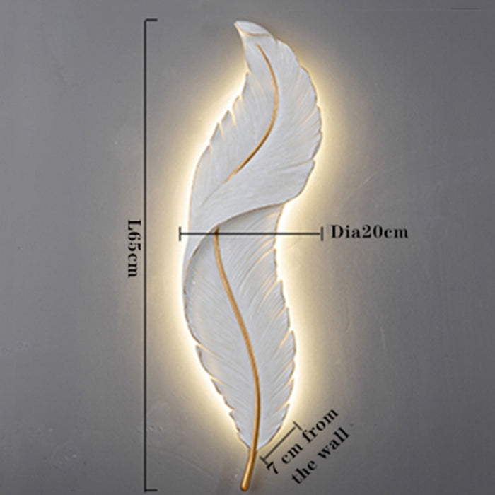 Decoramo White Feather Wall Nordic Lamp