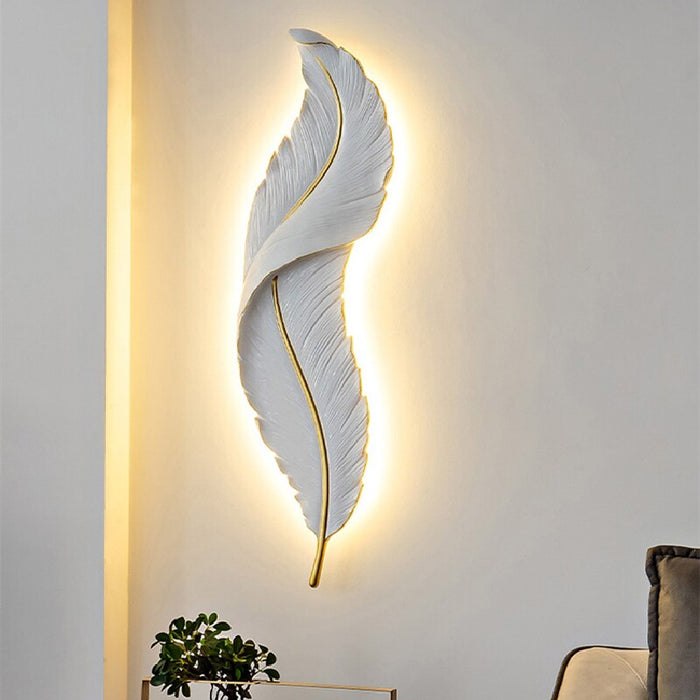 decoramo White Feather Wall Nordic Lamp