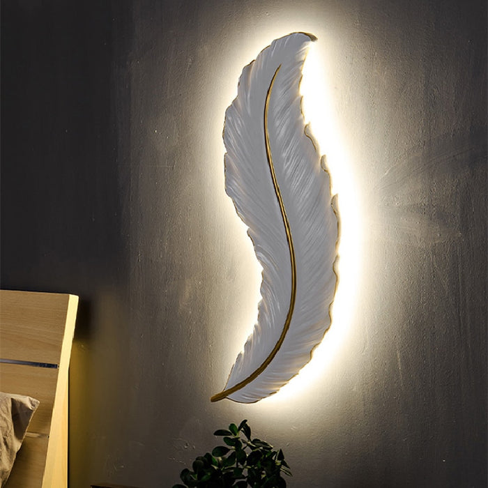Decoramo White Feather Wall Nordic Lamp