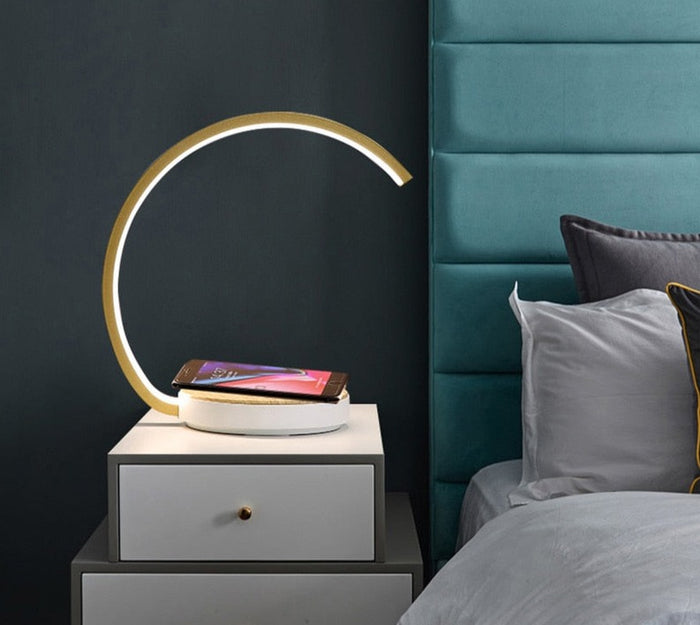decoramo Wireless Charging Table Lamps For Bedroom