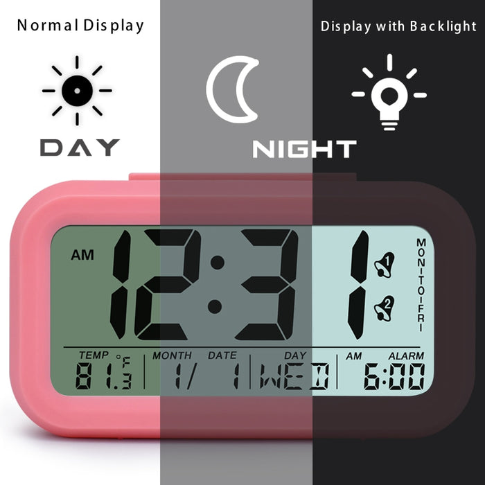 Decoramo Digital Alarm Clock Student Clock Large LCD Display