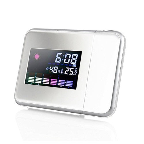 decoramo Digital LCD Projection LED Display Alarm Clock Weather Temperature Thermometer Humidity