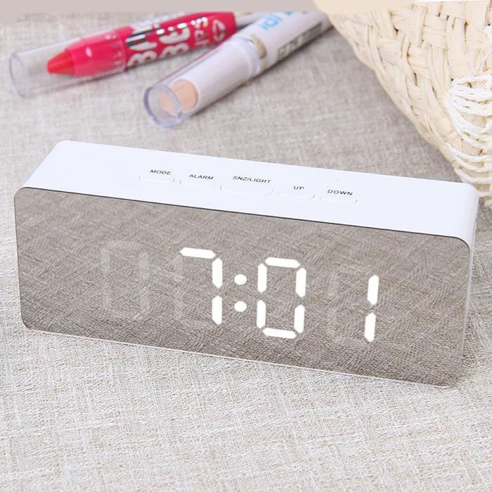 decoramo Digital Mirror LED Alarm Clock Night Lights Thermometer