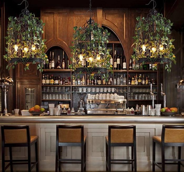 Decoramo Emory - Vintage Industrial Bird Cage Hanging Lamp