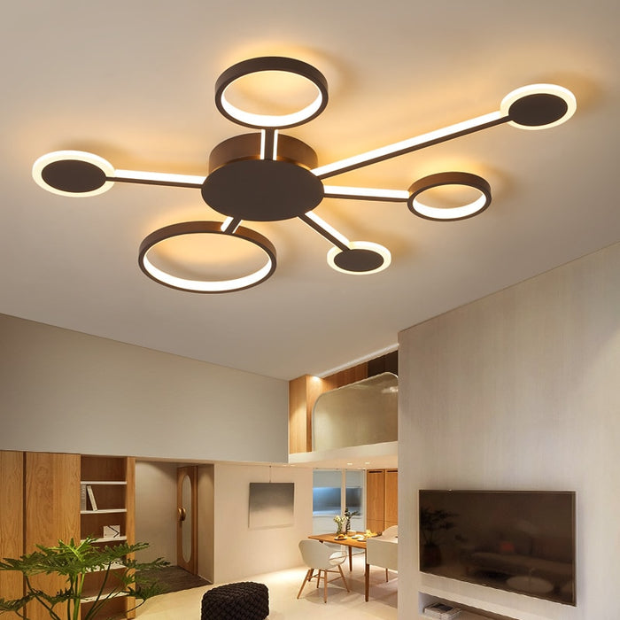 Decoramo Euro Circular 19 1/2" To 32 1/2" Wide Ceiling LED Light With 4-7 Arms