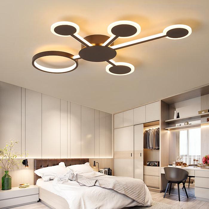 Decoramo Euro Circular 19 1/2" To 32 1/2" Wide Ceiling LED Light With 4-7 Arms