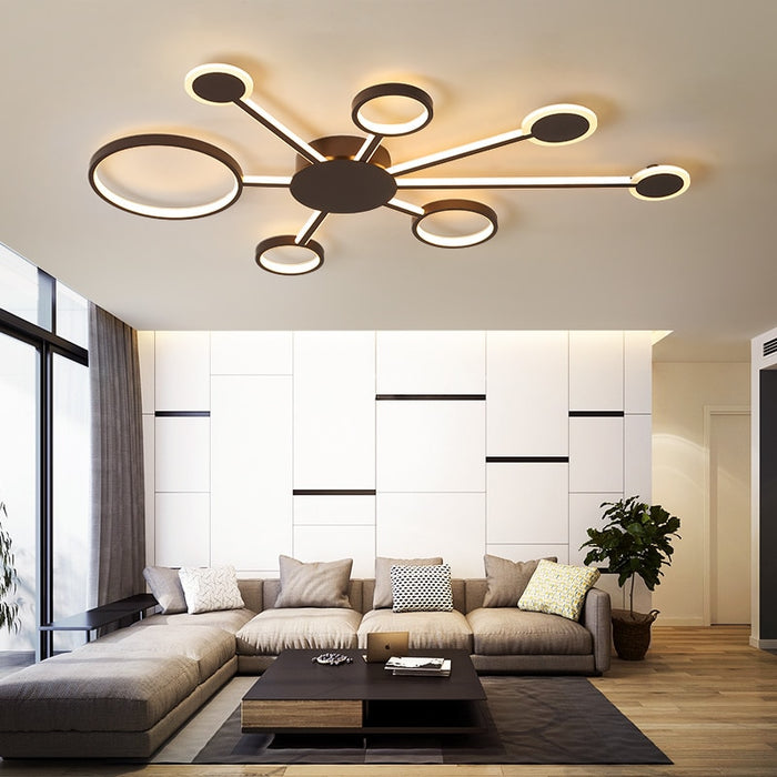 decoramo Euro Circular 19 1/2" to 32 1/2" Wide Ceiling LED Light with 4-7 Arms