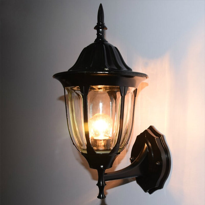 decoramo European vintage bronze aluminum courtyard waterproof outdoor wall sconce lamp