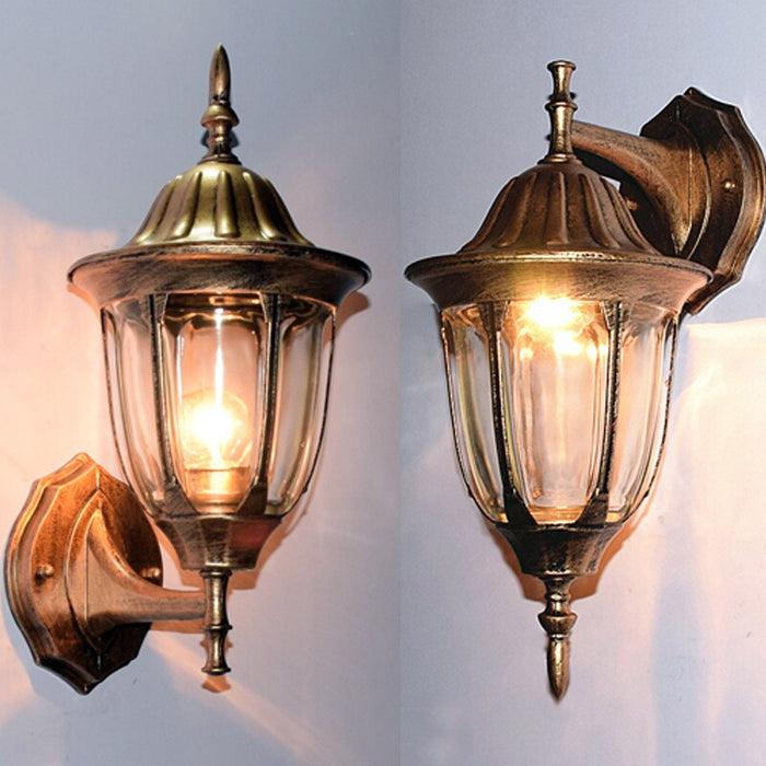 Decoramo European Vintage Bronze Aluminum Courtyard Waterproof Outdoor Wall Sconce Lamp
