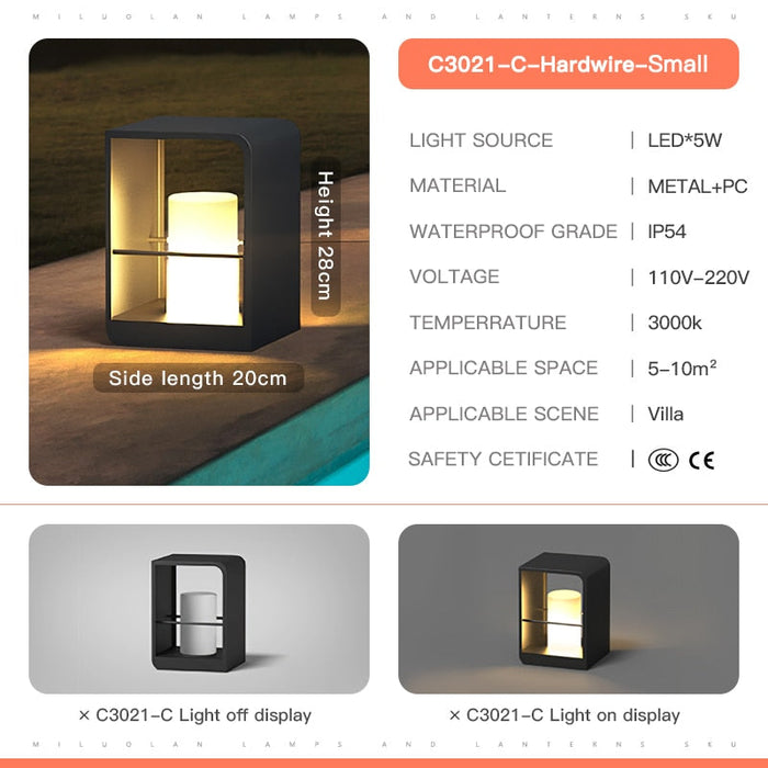 Decoramo Garden Pathway Solar Led Light Lawn Lamps Waterproof Auto On/off