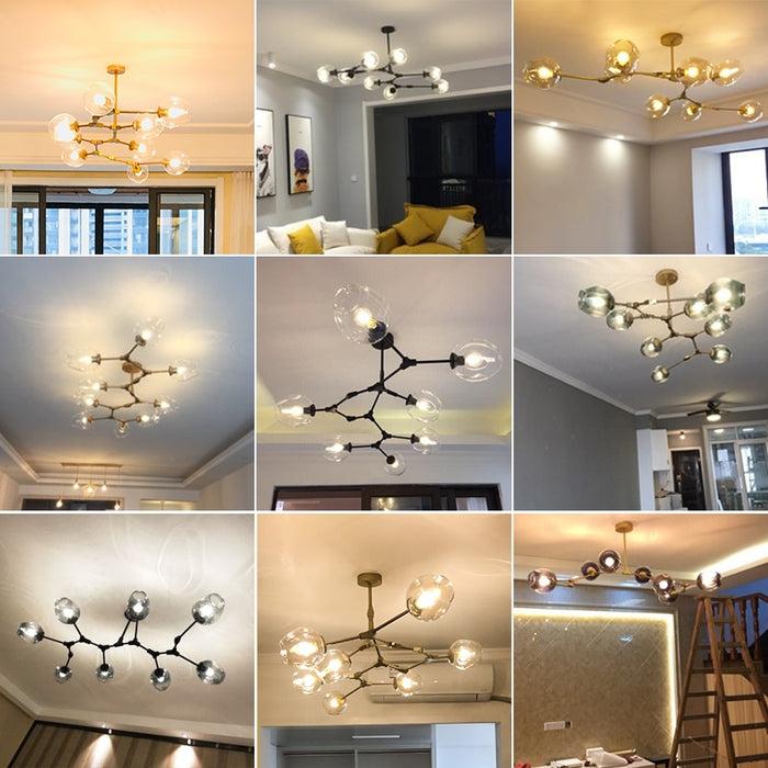 Decoramo Glass Globes Ceiling Light Industrial Style Pendant