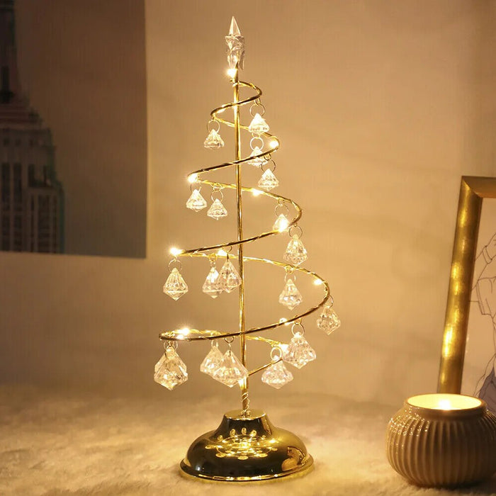 Decoramo Gold Silver LED String Christmas Tree Table Lamp