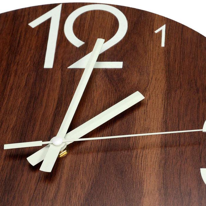 Decoramo Hot-Luminous Wall Clock 12 Inch Wooden Silent Non-Ticking Wall Clock With Night Lights