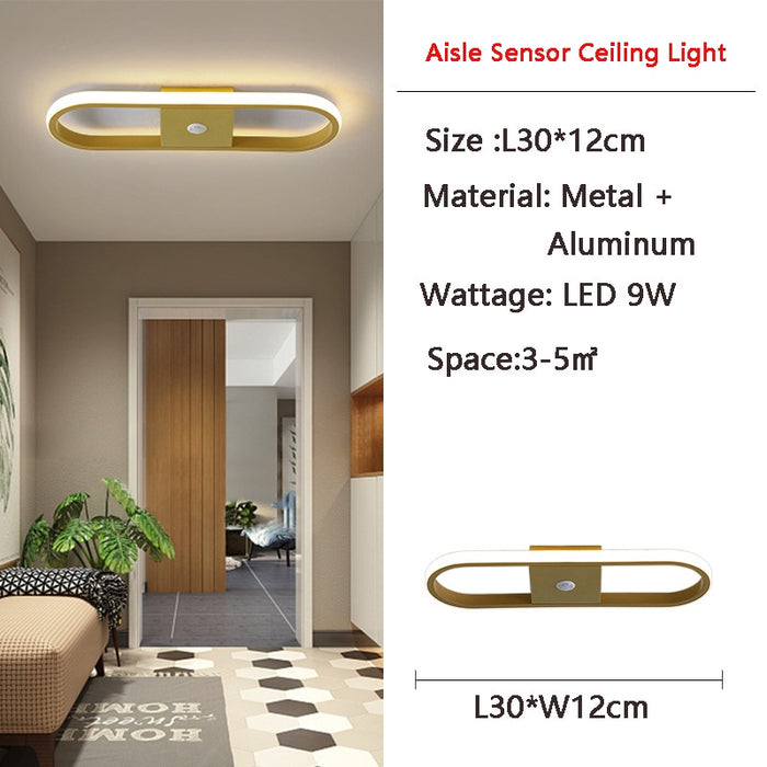 Decoramo Human PIR Motion Sensor LED Ceiling Lamp For Bedroom Corridor
