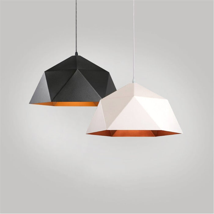 Decoramo Industrial Retro Aluminum Pendant Light - Black/White Lighting Fixture