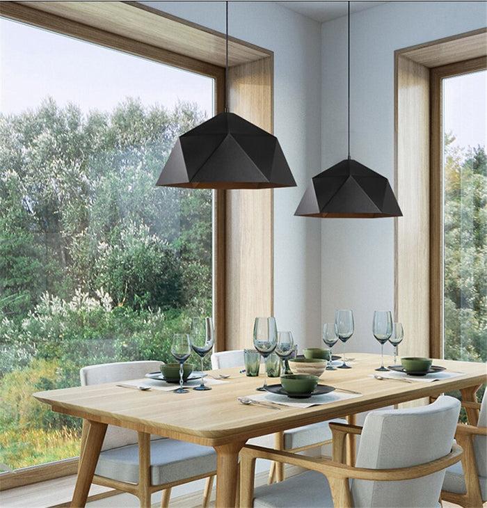 Decoramo Industrial Retro Aluminum Pendant Light - Black/White Lighting Fixture