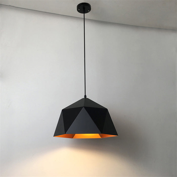 decoramo Industrial Retro Aluminum Pendant Light - Black/White Lighting Fixture