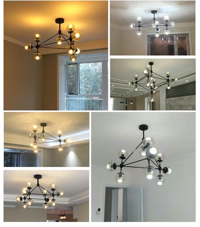 Decoramo Industrial Vintage Glass Bubble Chandelier