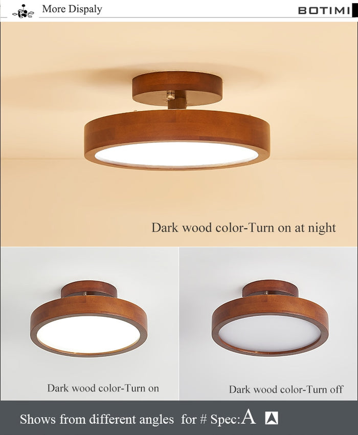 Decoramo Japanese Natural Wood Ceiling Lights For Corridor