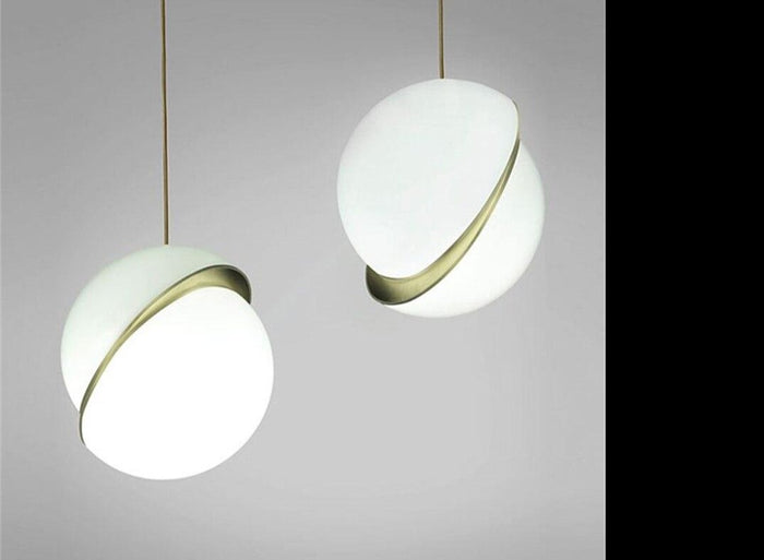 Decoramo JW Modern Art Ball Pendant Lights Globe Acrylic Lampshade Pendant Lamp For Living Room Bedroom Kitchen Hanging Fixtures Decor