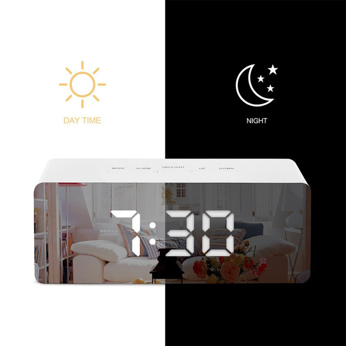 Decoramo LED Mirror Alarm Clock Digital Temperature Display