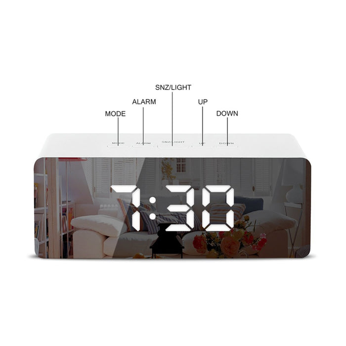 Decoramo LED Mirror Alarm Clock Digital Temperature Display