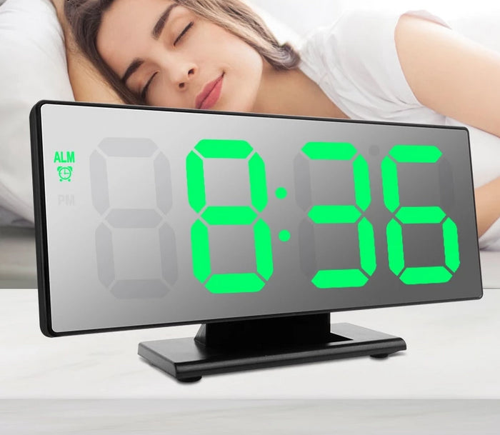Decoramo LED Mirror Digital Alarm Clock Electronic Watch Multifunction