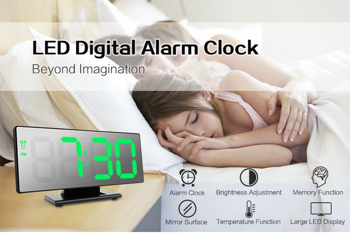 Decoramo LED Mirror Digital Alarm Clock Electronic Watch Multifunction