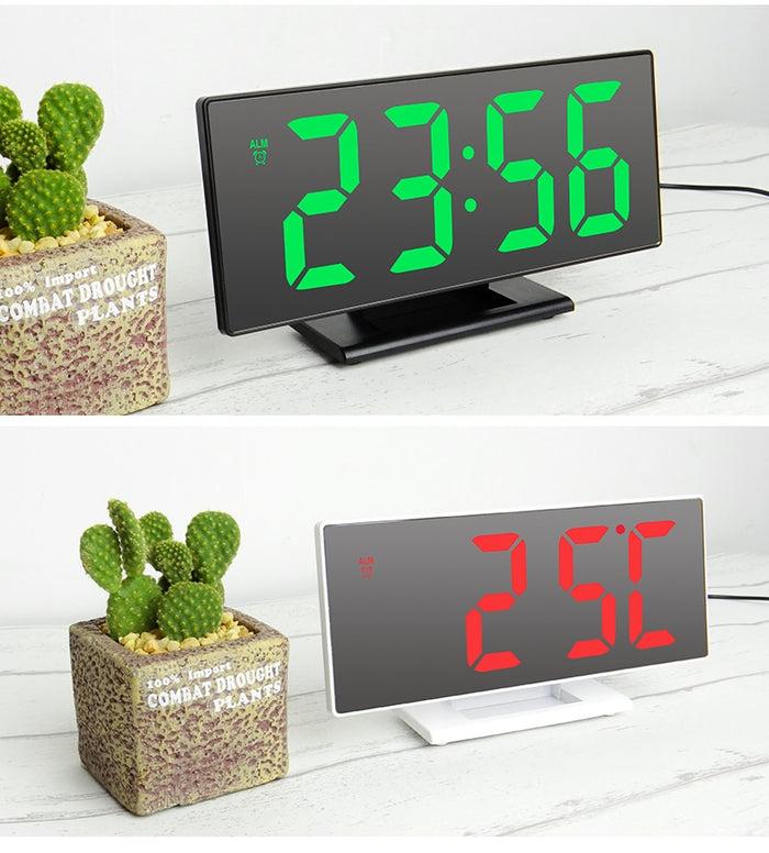 decoramo LED Mirror Digital Alarm Clock Electronic Watch Multifunction