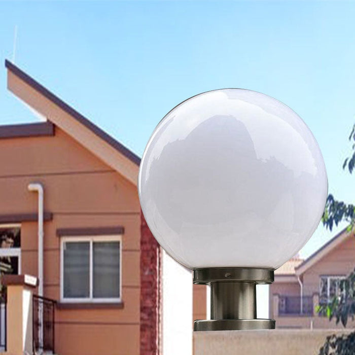 decoramo LED Round Ball Stainless Steel Solar Powered Lamp Outdoor IP65 Waterproof