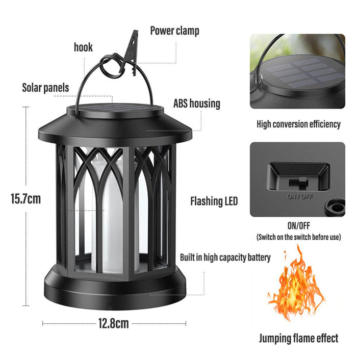 Decoramo LED Solar Energy Flame Simulation Lamp With Clip Waterproof