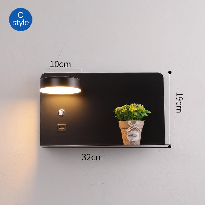 Decoramo LED Wall Lights With Switch And USB Interface