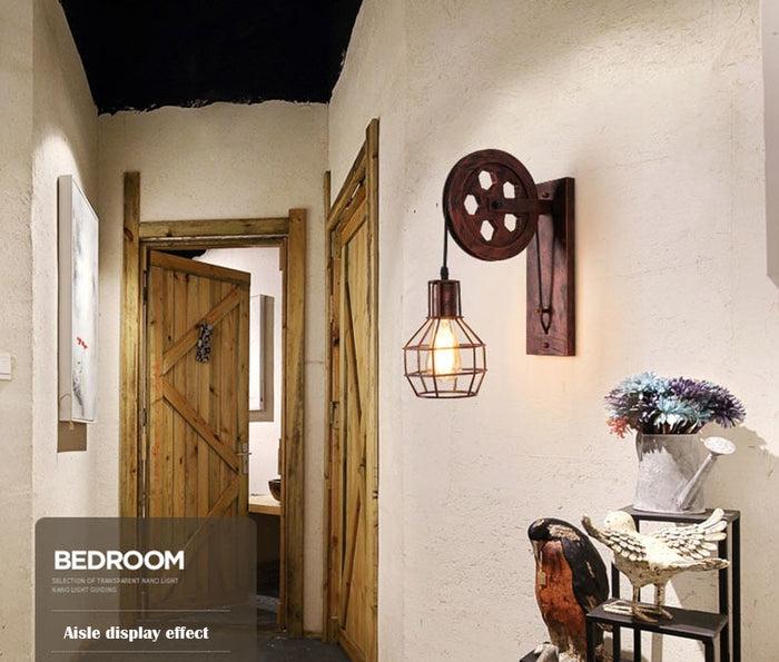 Decoramo Loft - Industrial Vintage Pulley Wall Mounted Lamp