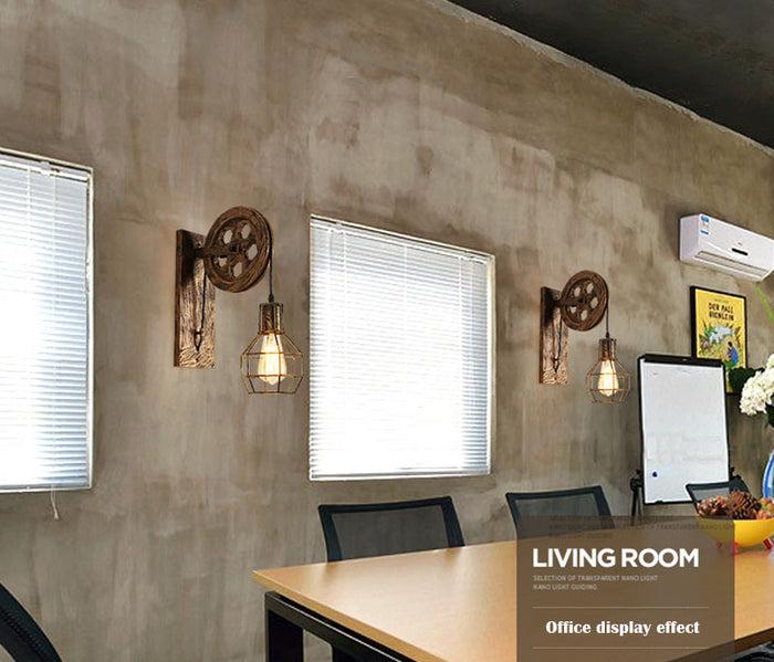 Decoramo Loft - Industrial Vintage Pulley Wall Mounted Lamp